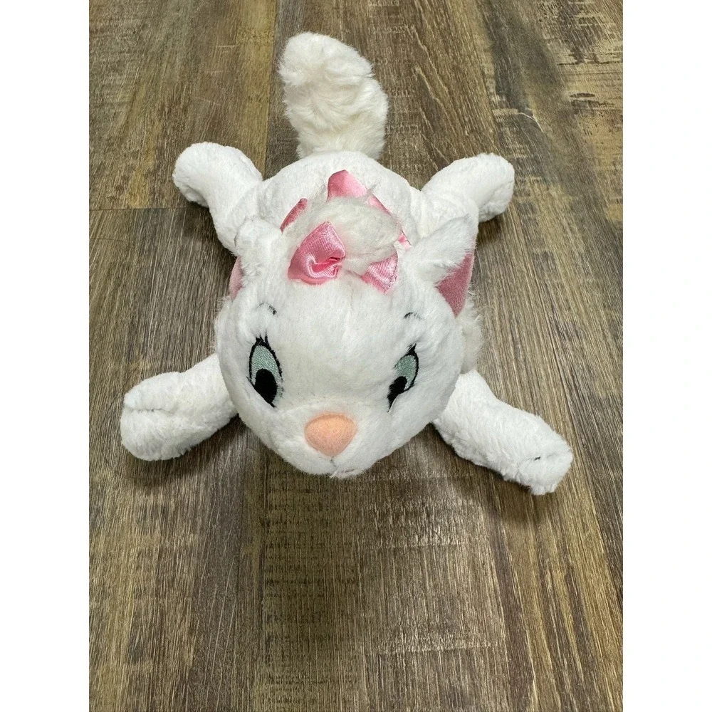 Disney Parks The Aristocats Marie White Kitten Plush Pink Bows 9 Inch DN14005